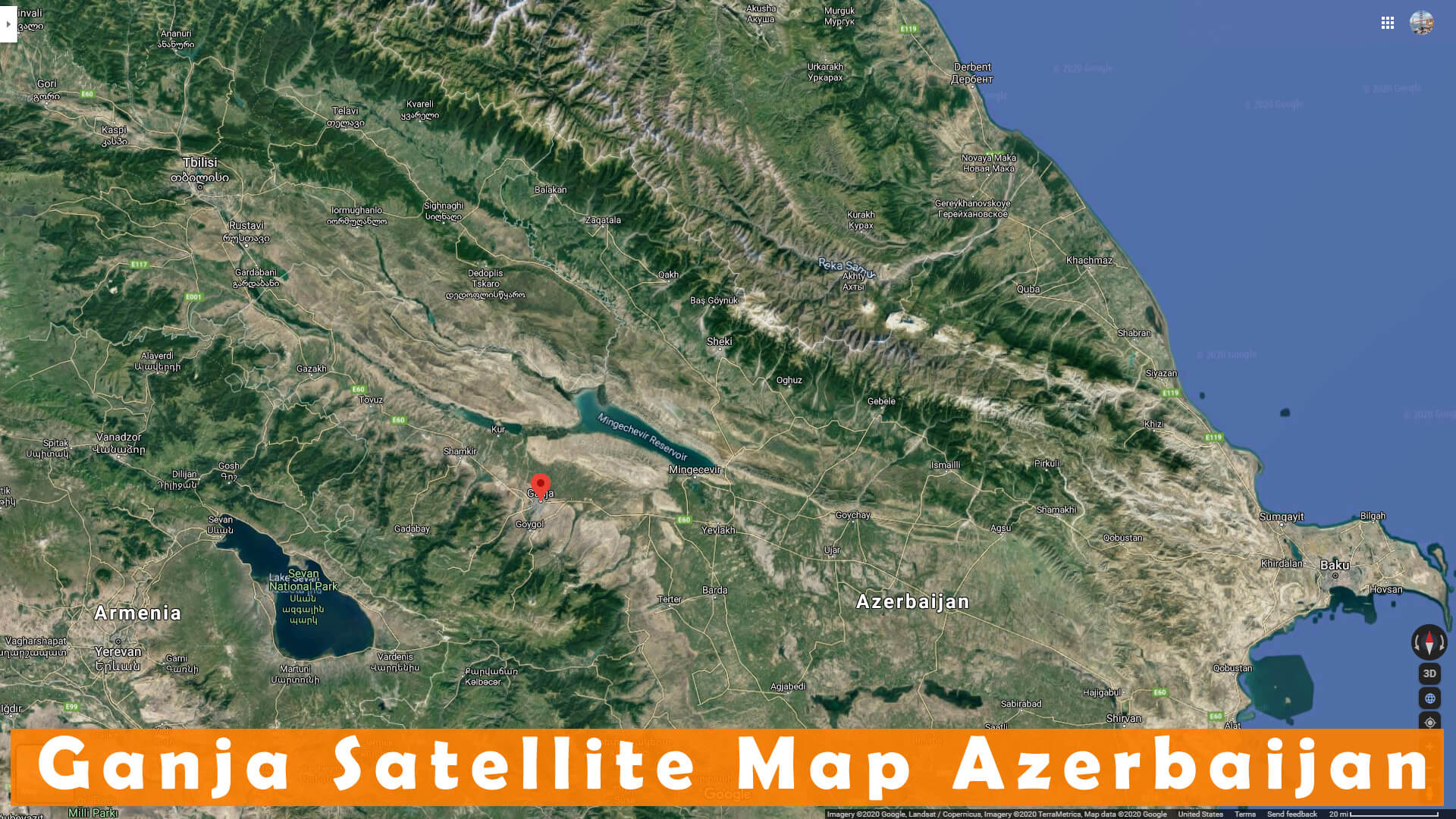 Ganja Satellite Map Azerbaijan